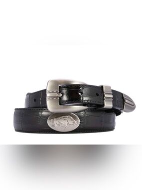 ZEP-PRO Arkansas Razorbacks Black Croc Full Grain Leather Concho Belt Size 46